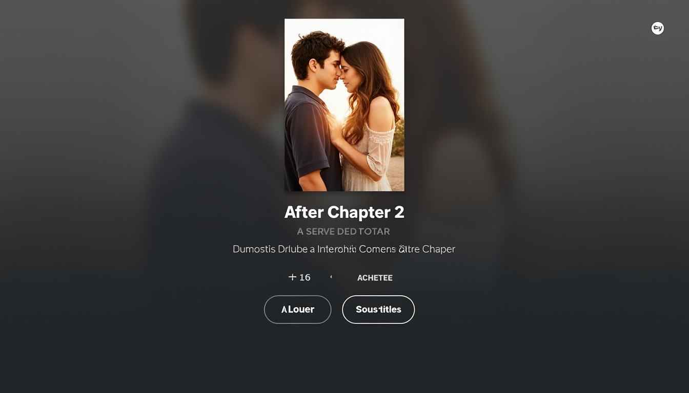 découvrez où regarder after chapitre 2 en streaming en version originale (vo) et sous-titrée. suivez nos conseils pour trouver facilement le film en ligne, en toute légalité et avec la meilleure qualité.